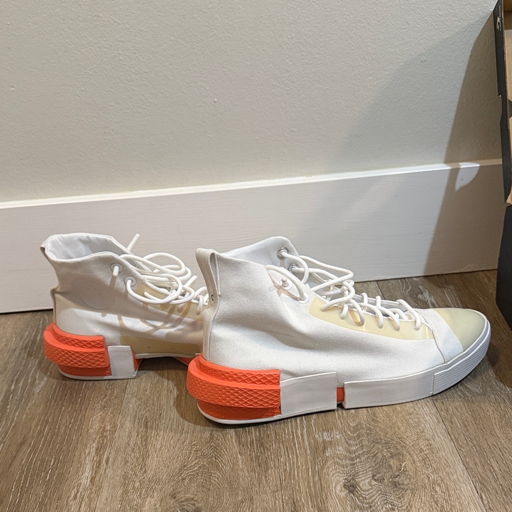 Converse Men’s High-Top Sneakers in White and Orange
